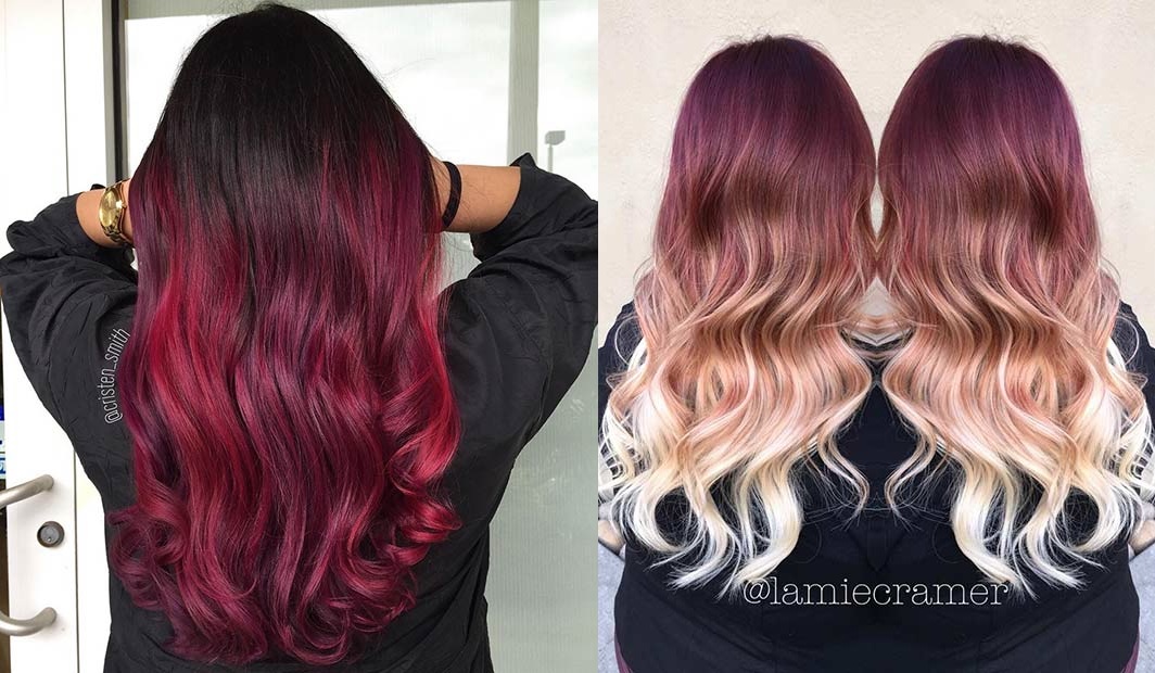 blonde hair ombre red