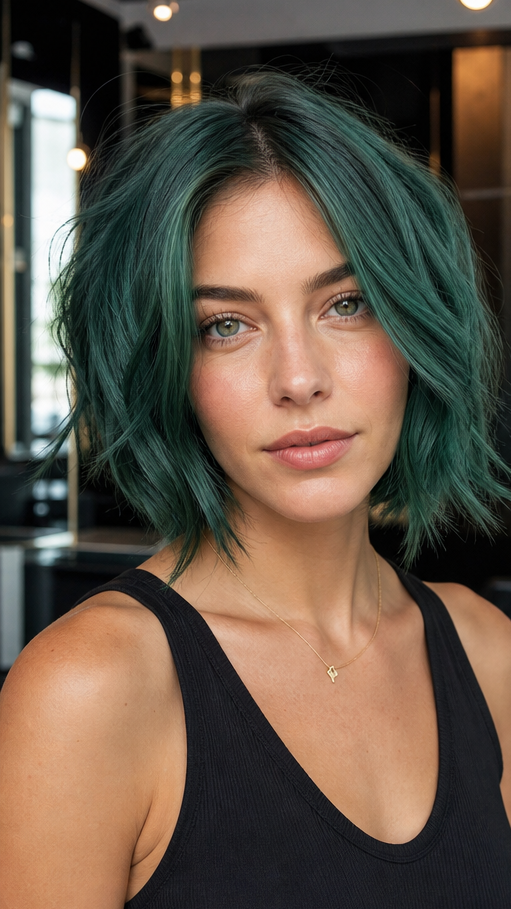 Deep Emerald Wave Hair