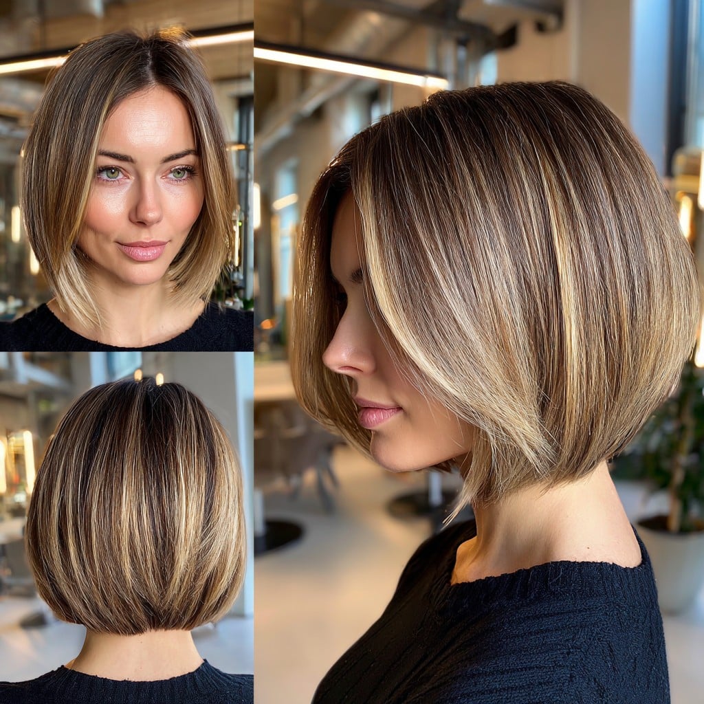 Caramel Bronde Bob Hair