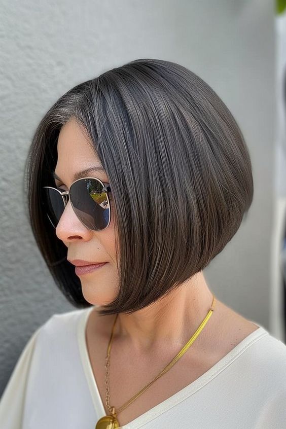 Dark Brown Brunette Bob