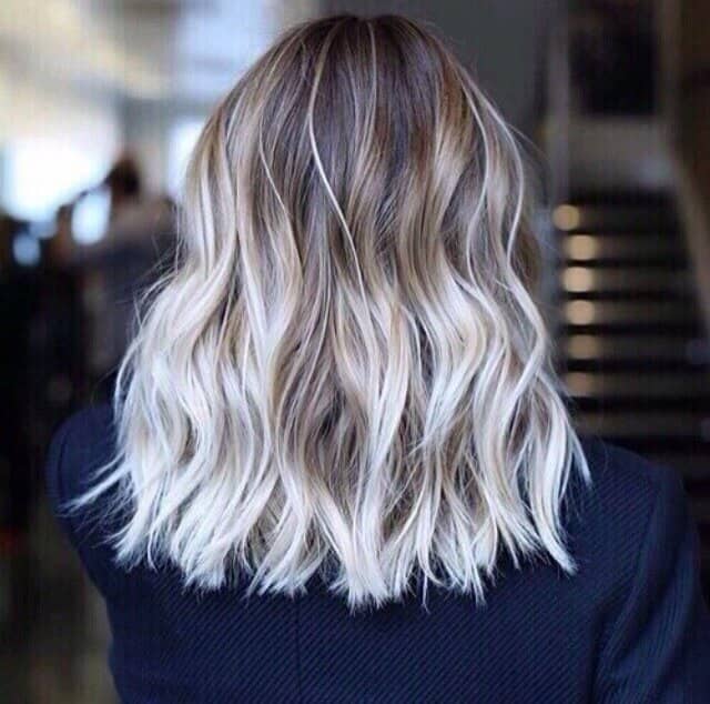 Dark to Platinum Ombre Waves