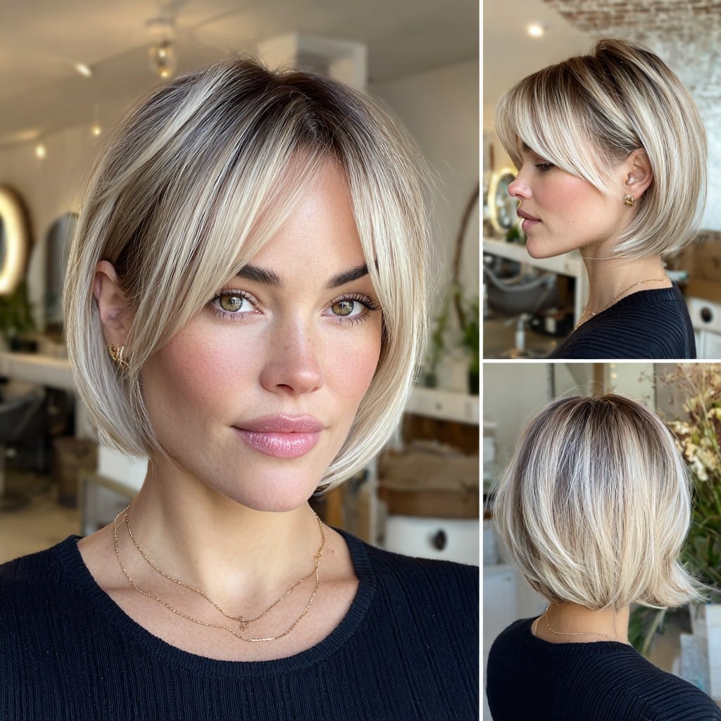 Icy Blonde Bob Hair