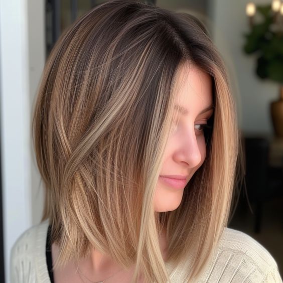 Medium Ombre Bob With Blonde Highlights