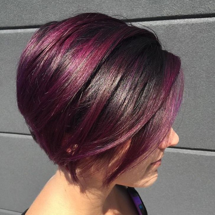 Purple Side Part Hairstyle