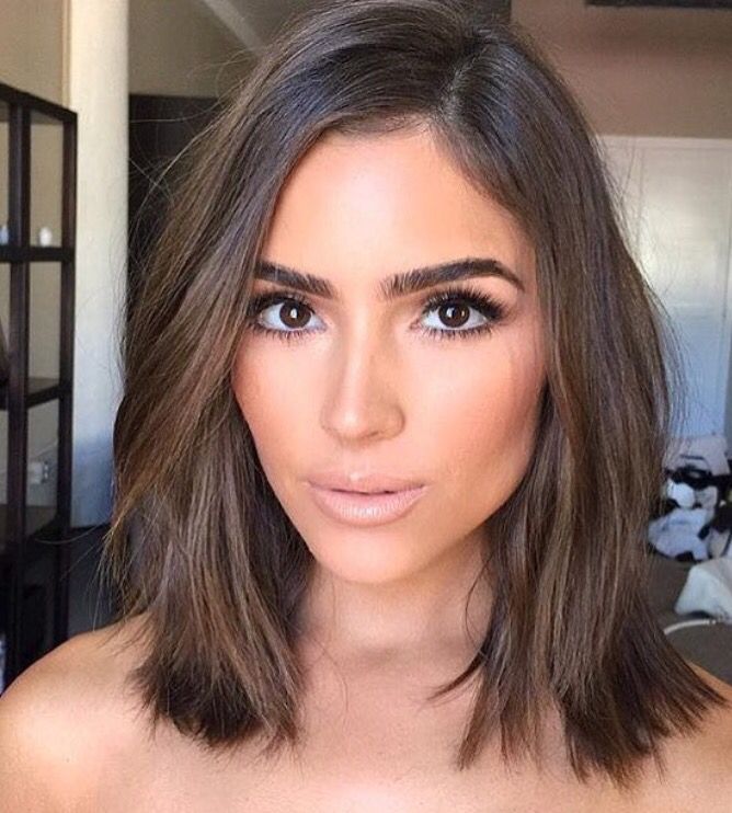 30 Chic Celebrity-Inspired Lobs | Olivia Culpo Lob Haircut | Hairstyle on Point