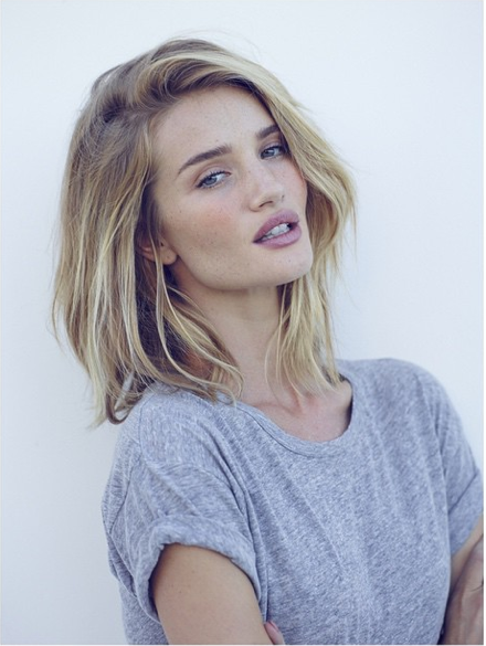 30 Chic Celebrity-Inspired Lobs | Rosie Huntington-Whiteley Lob Haircut | Hairstyle on Point