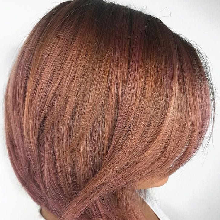 Feminine rosewood Bob along with Caramel Balayage