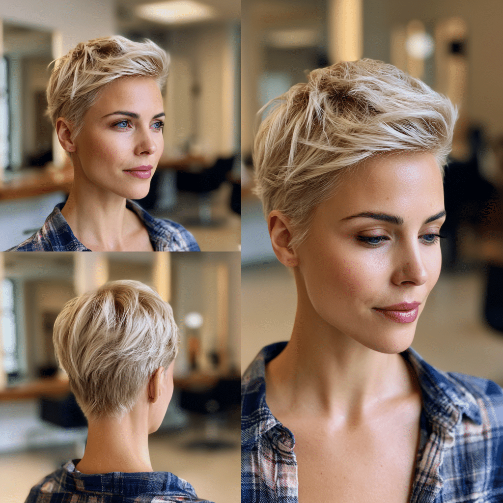 Soft Linen Blonde Pixie Hair