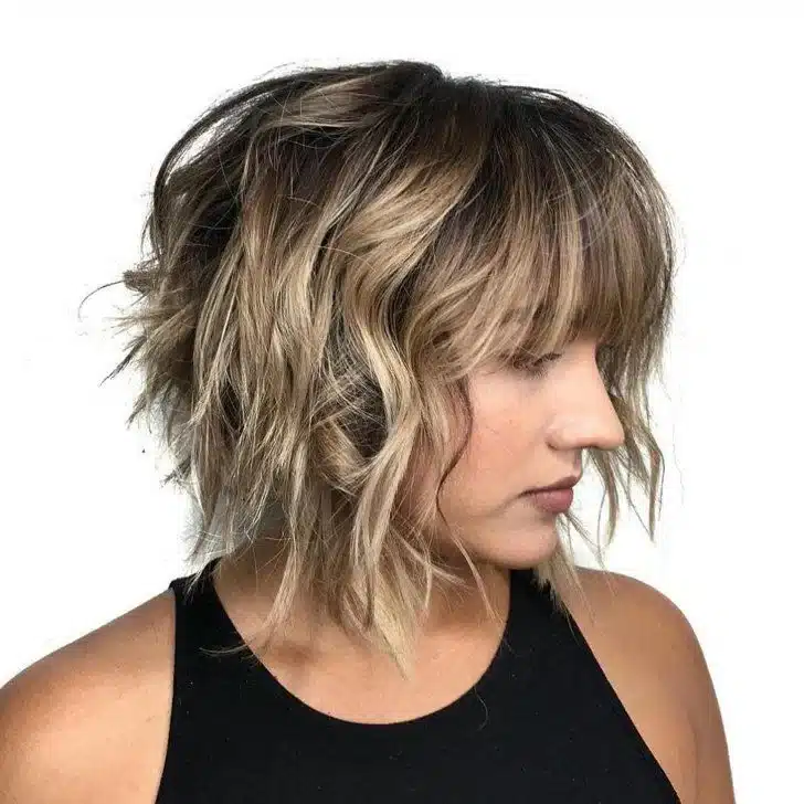 Tousled Bob and Bangs