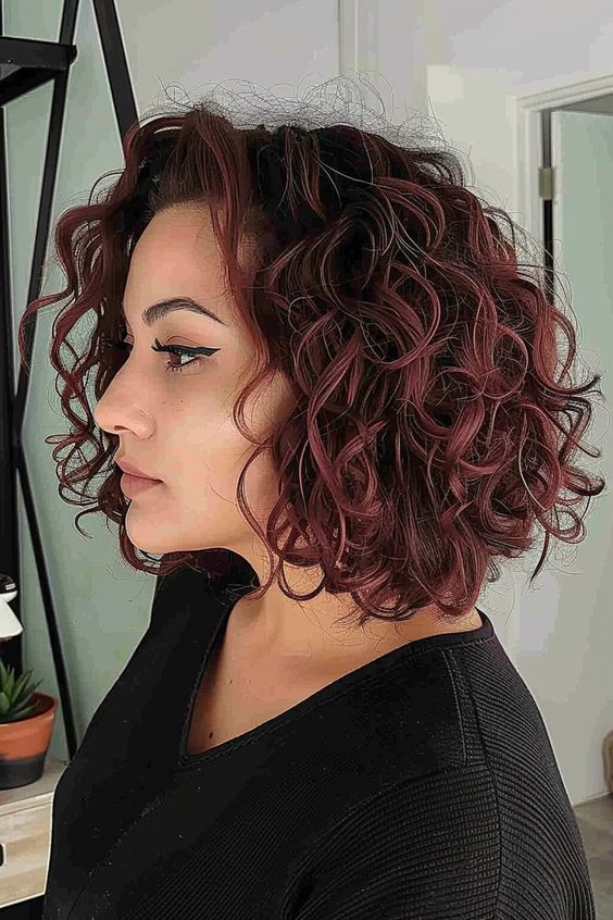Curly A-Line Bob