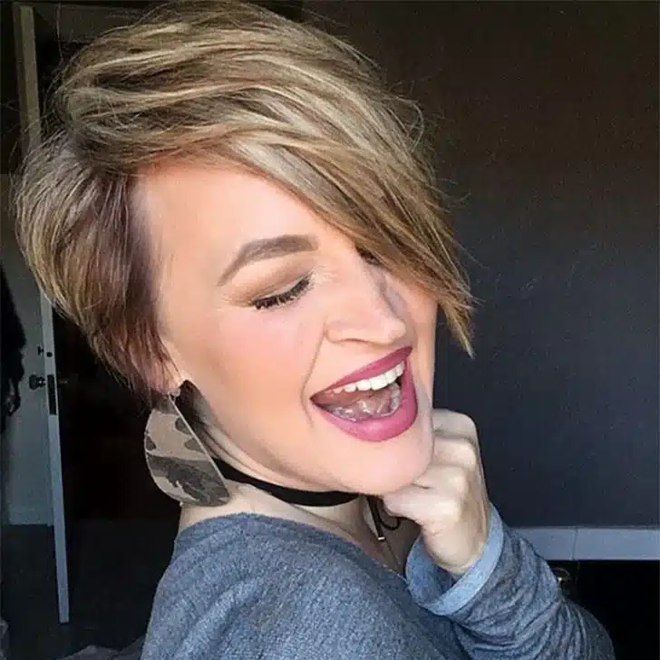 Layered Pixie Cut With Balayage Highlights