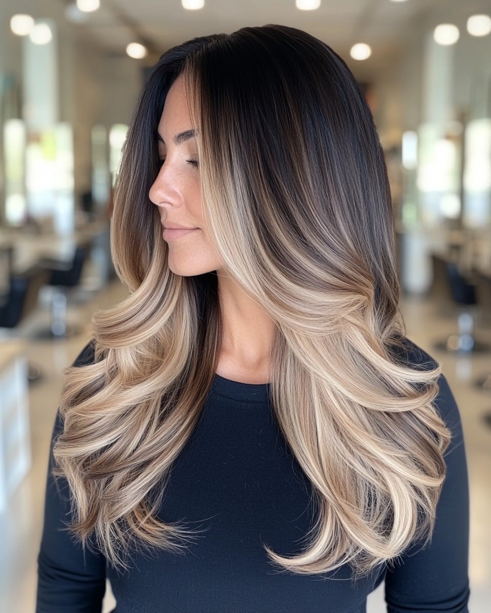 Lived-In Blonde with Dark Root Melt 1