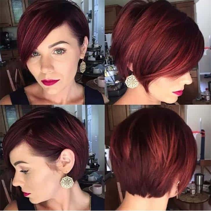 Reddish Brown Layered Pixie Bob