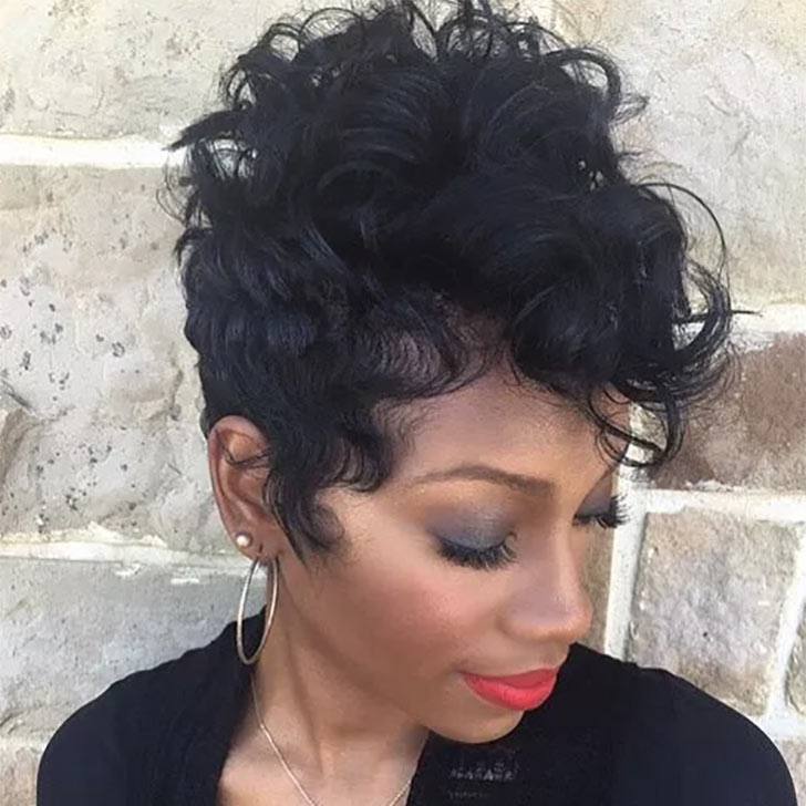 Short Black Hairstyle for Curly Hair