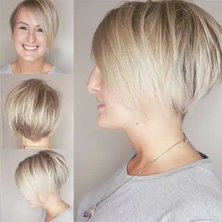 Side Swept Pixie with Long Fringe