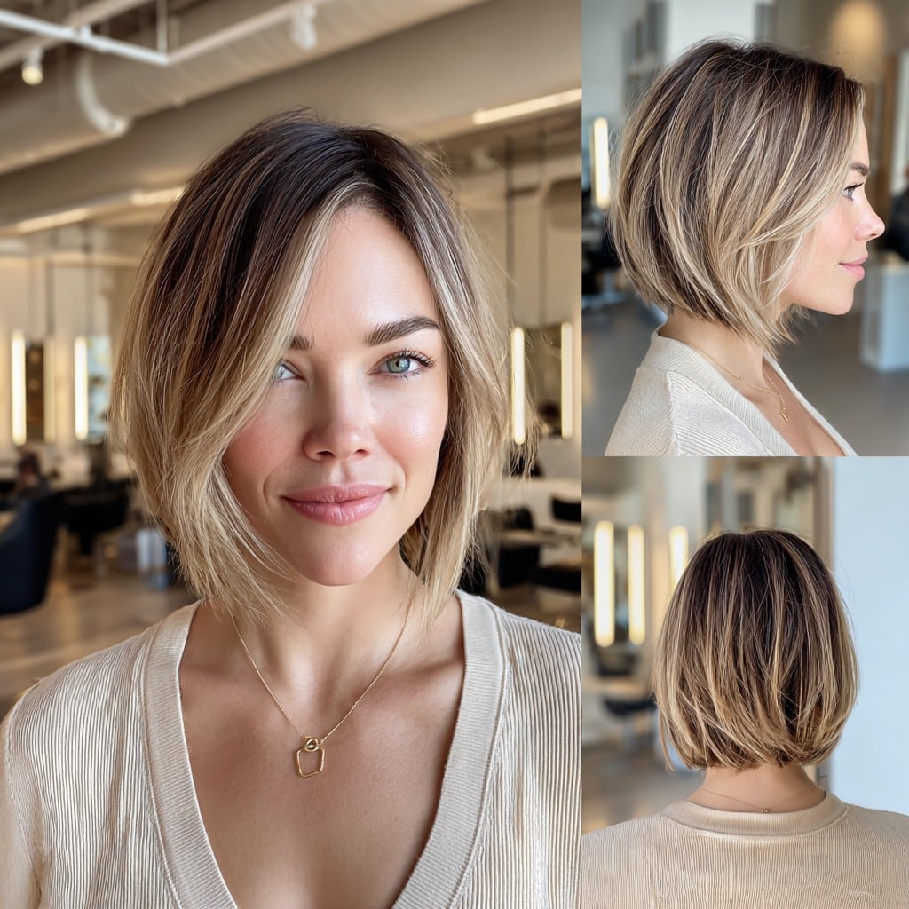 Soft Beige Blonde Bob Hair