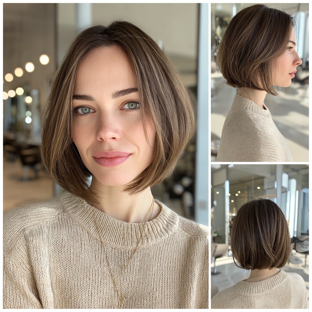 Soft Brunette Bob Hair