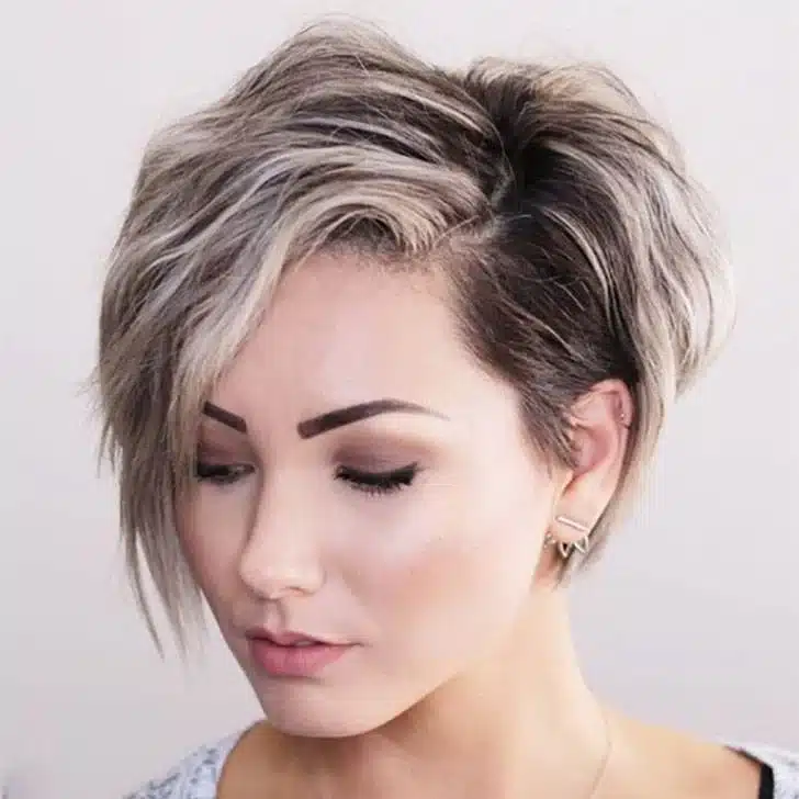 Two-Tone Pixie with Long Side Bangs