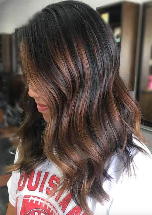 Balayage Hair Trend: Balayage Hair Colors & Balayage Highlights: Warm Copper Balayage