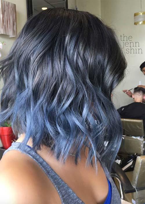 Balayage Hair Trend: Balayage Hair Colors & Balayage Highlights: Steel Blue Balayage