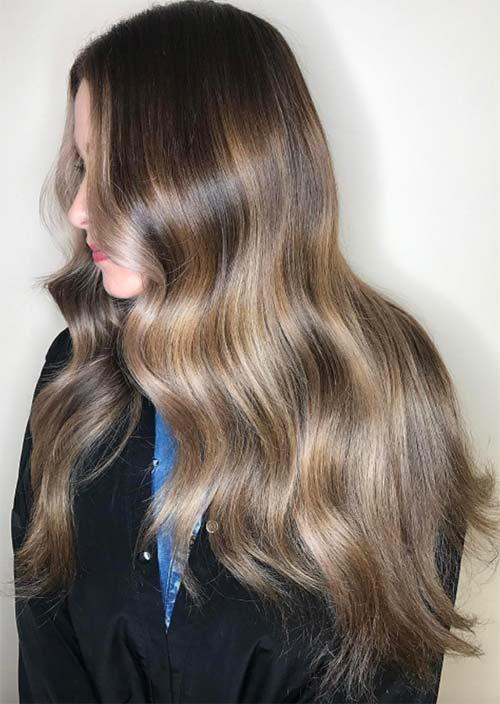 Balayage Hair Trend: Balayage Hair Colors & Balayage Highlights: Metallic Brunette Balayage