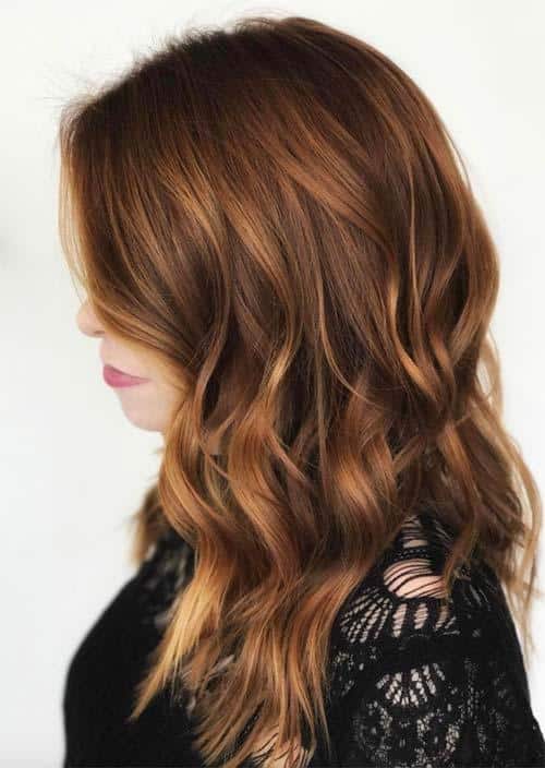 Balayage Hair Trend: Balayage Hair Colors & Balayage Highlights: Dark Auburn and Gold Balayage