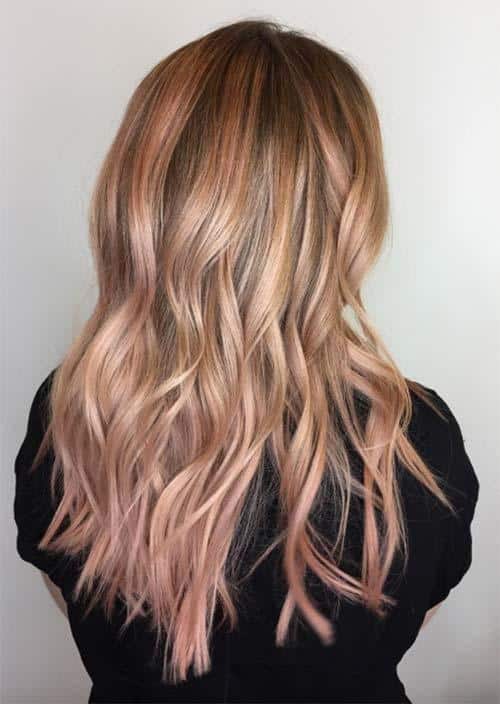 Balayage Hair Trend: Balayage Hair Colors & Balayage Highlights: Rose Gold Balayage