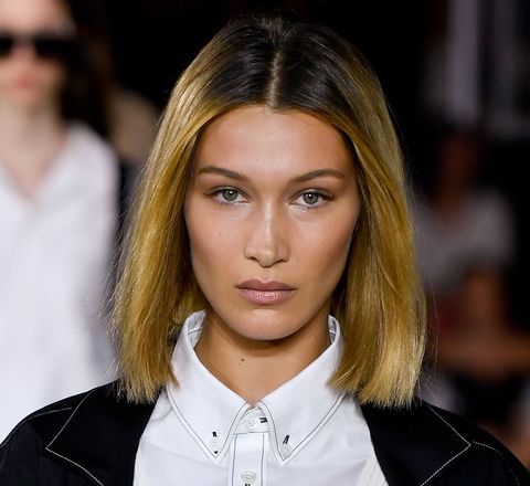 Bella Hadid debuted a blunt bob at Burberry