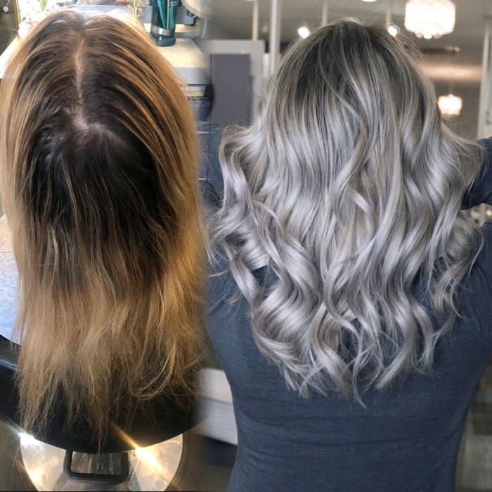 Silver-Blonde Ombre Spirals