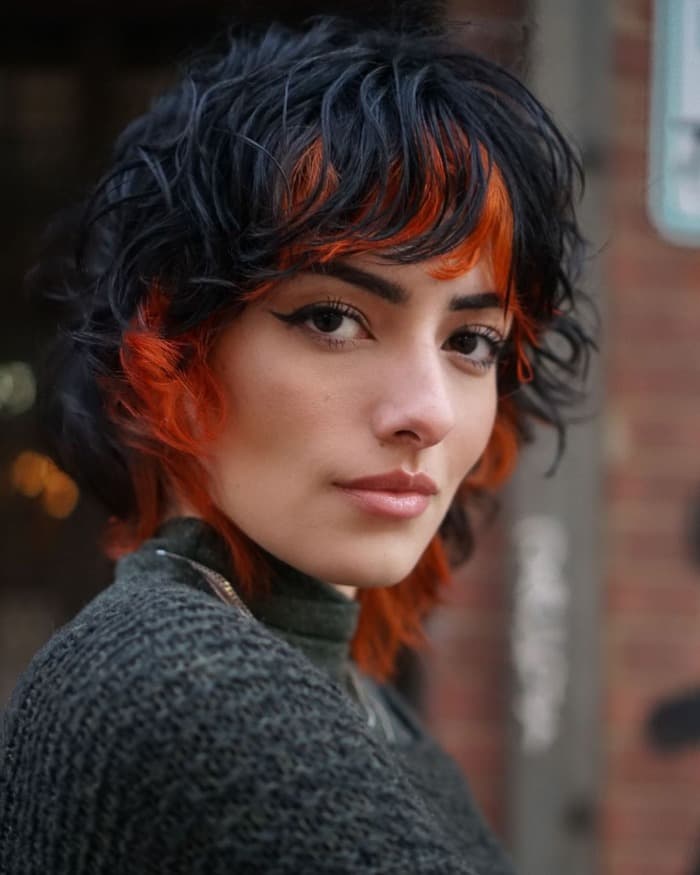 Striped Shag With Bangs