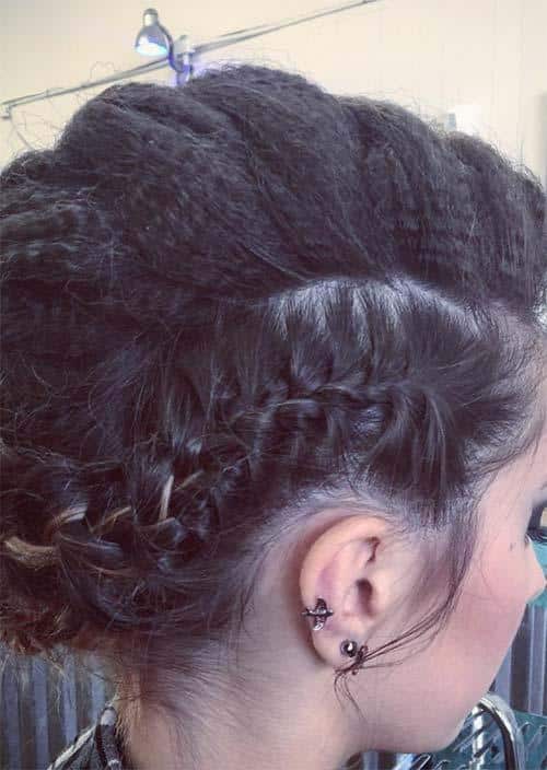 Updos for Short Hair Ideas: Braided Crimped Short Hair Updo