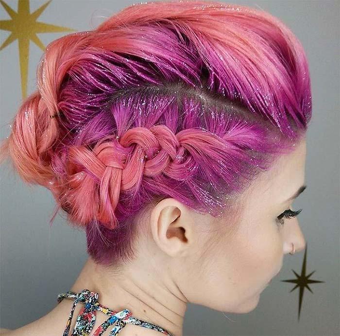 Updos for Short Hair Ideas: Braided Fauxhawk Short Hair Updo