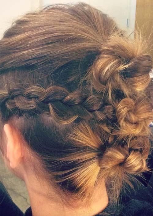 Updos for Short Hair Ideas: Braided Knotted Short Hair Updo
