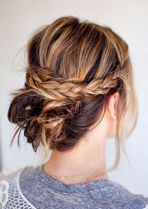 Updos for Short Hair Ideas: Braided Short Hair Updo