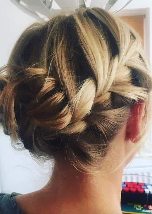 Updos for Short Hair Ideas: Braided Short Hair Updo