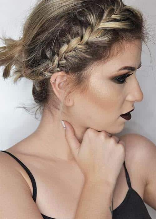 Updos for Short Hair Ideas: Braided Short Hair Updo