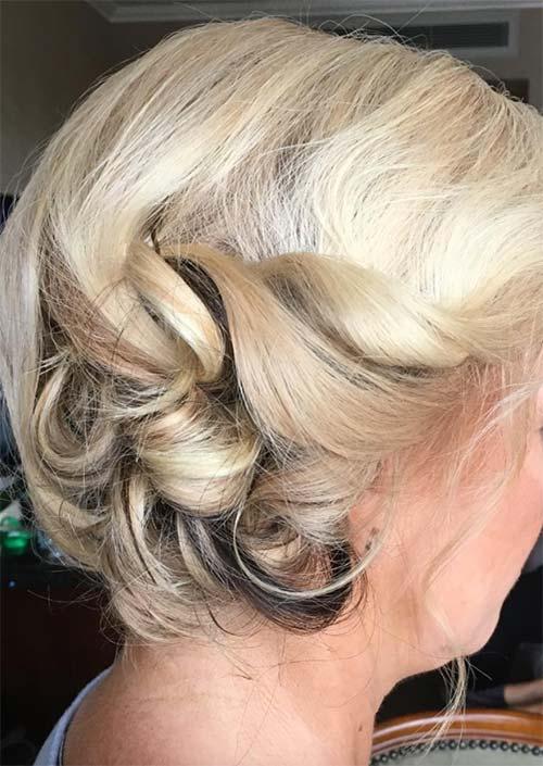 Updos for Short Hair Ideas: Curled Short Hair Updo