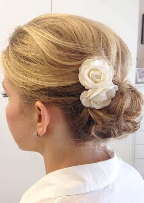 Updos for Short Hair Ideas: Low Bun Short Hair Updo