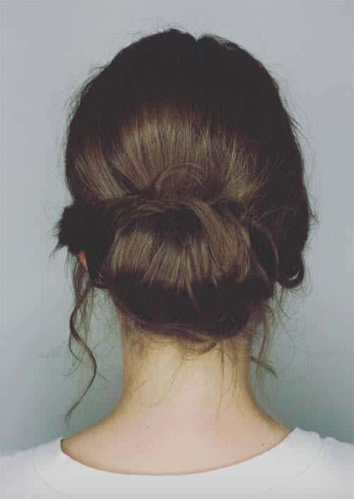 Updos for Short Hair Ideas: Low Chignon Short Hair Updo