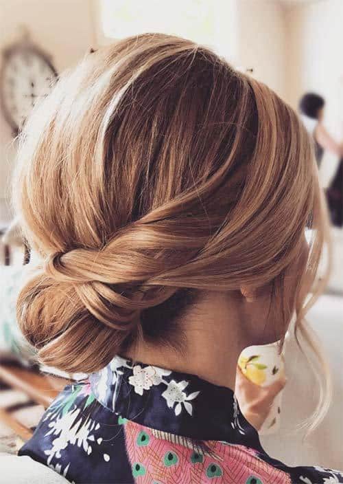 Updos for Short Hair Ideas: Low Short Hair Updo