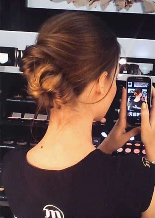 Updos for Short Hair Ideas: Messy Bun Short Hair Updo