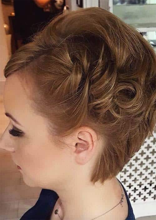 Updos for Short Hair Ideas: Side Pinned Short Hair Updo