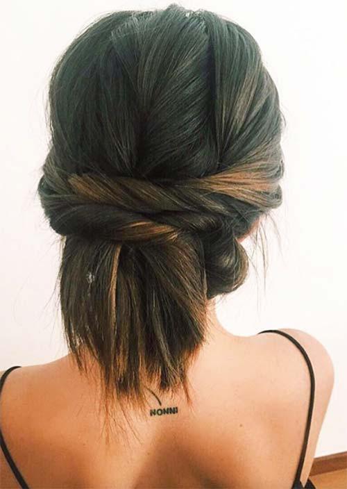 Updos for Short Hair Ideas: Twisted Short Hair Updo