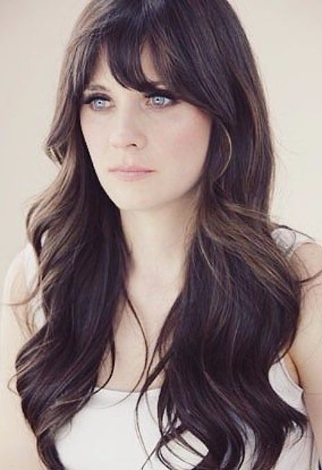 zooey deschanel bangs hairstyle