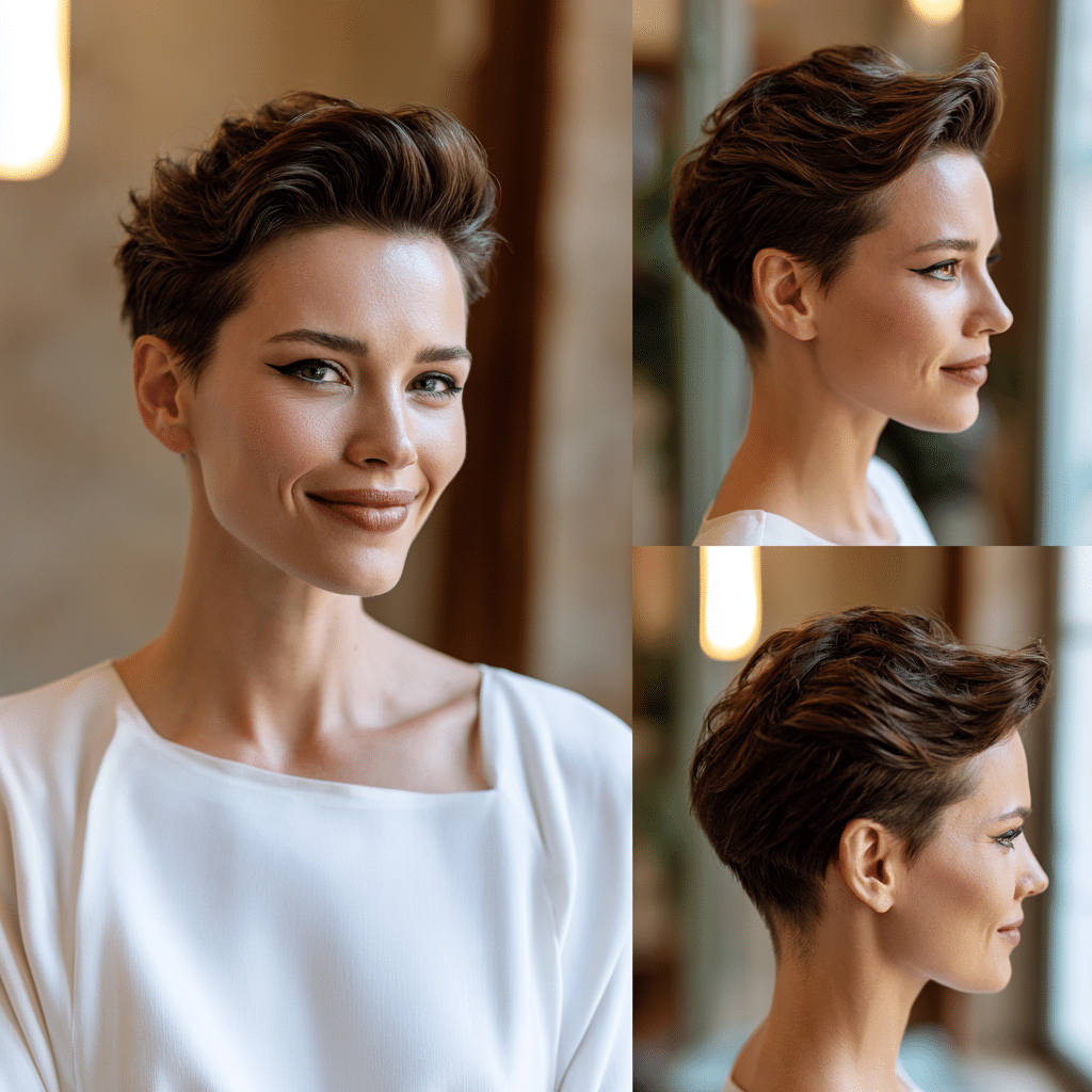 Rich Espresso Brown Pixie Hair