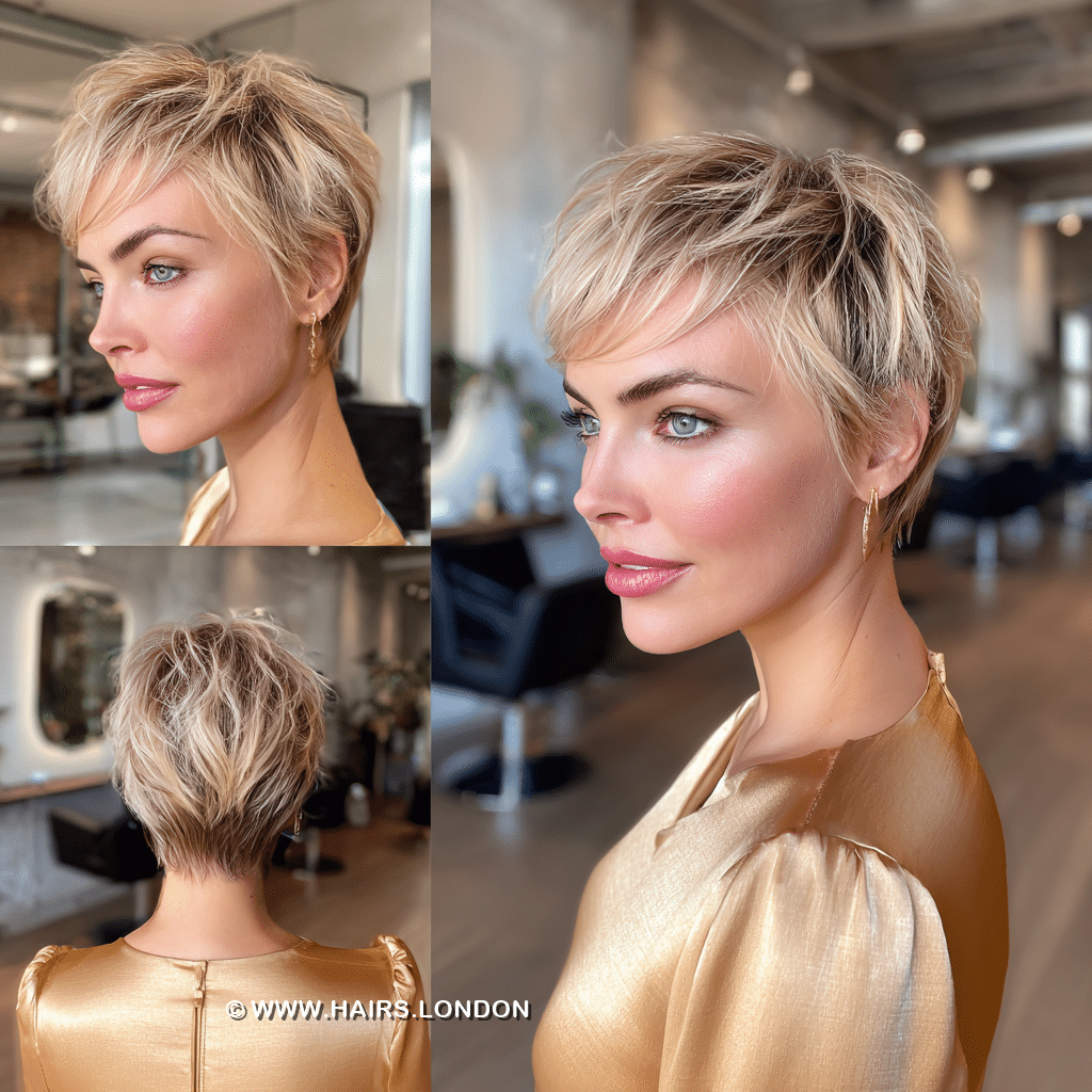 Sandy Beige Blonde Pixie Hair