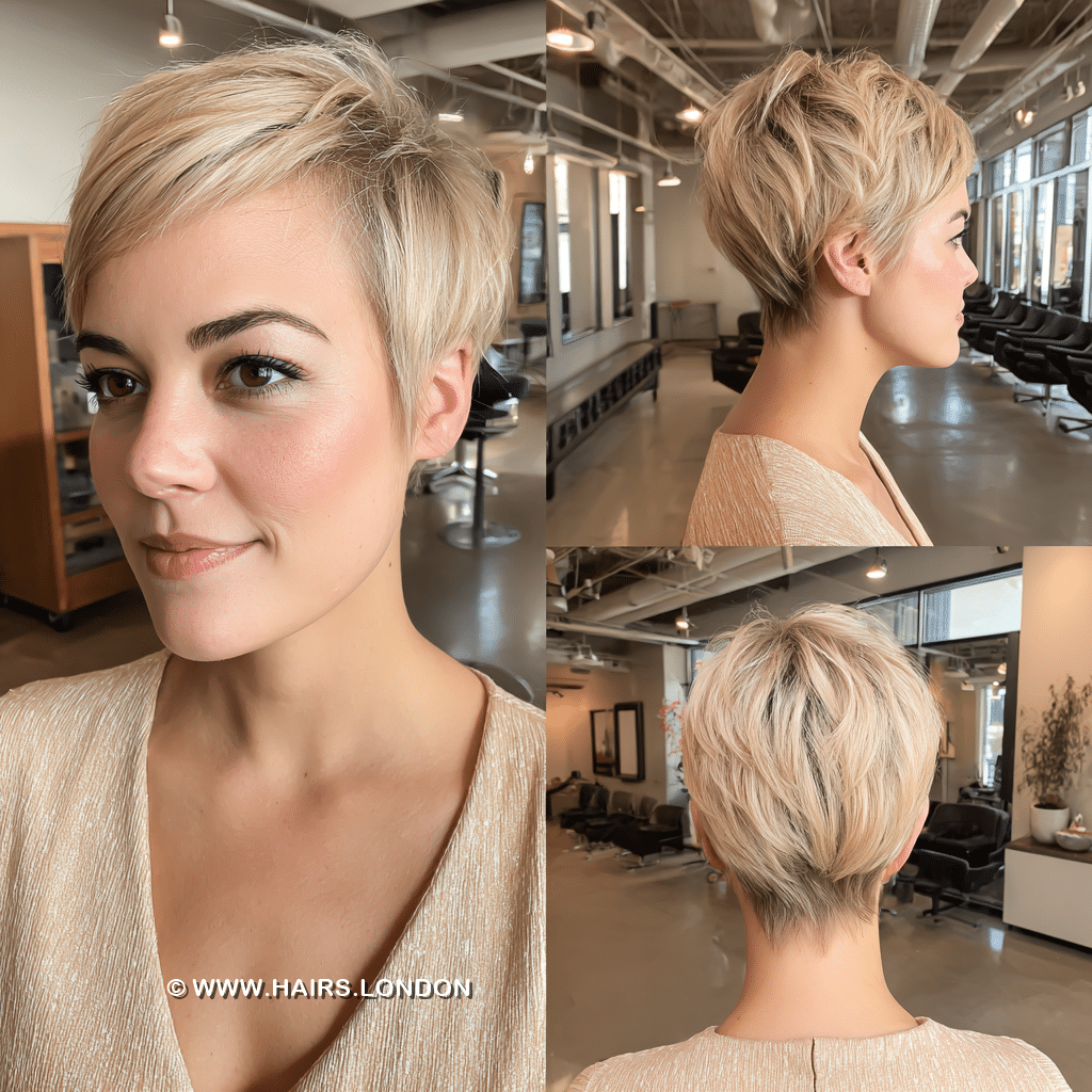 Soft Vanilla Blonde Pixie Hair