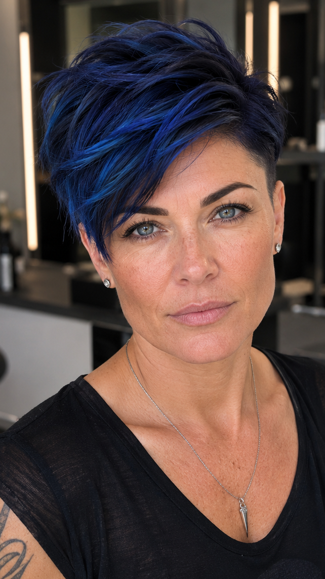 53 Best Pixie Cuts to Suit Every Style and Personality Midnight Sapphire Fusion Hair