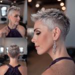 Icy Platinum Silver Pixie Hair