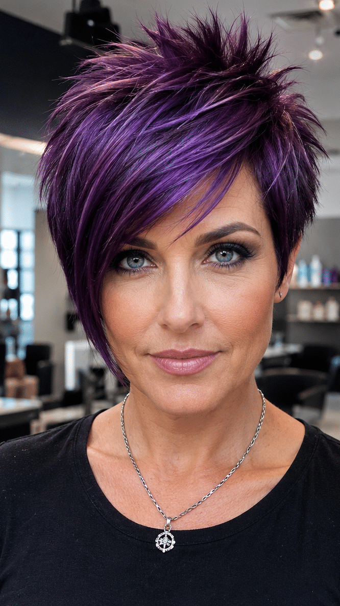 Royal Amethyst Purple Pixie Hair
